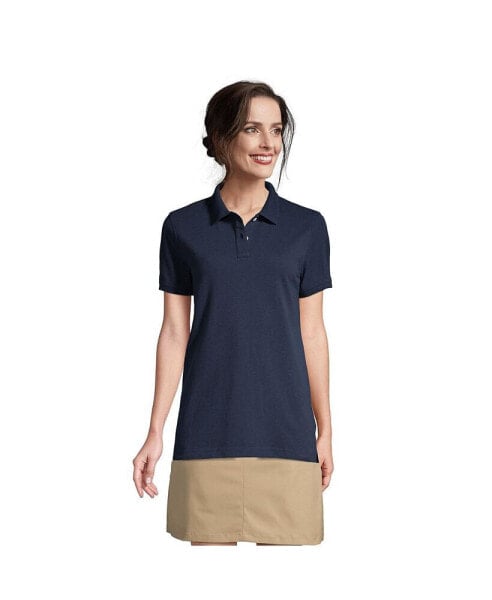 Women's School Uniform Short Sleeve Mesh Polo Shirt