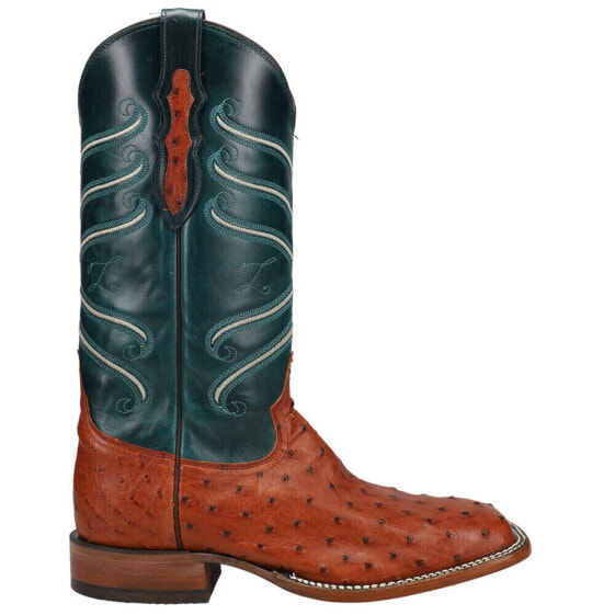 Tony Lama Amell Ostrich Square Toe Cowboy Mens Size 9 D Casual Boots CL823