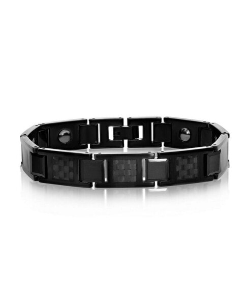 Браслет METALLO Carbon Fiber Magnetic Tungsten Black Plated