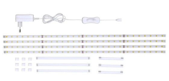 LED-Streifen 4er-Set 2m Weiß mit Silikon