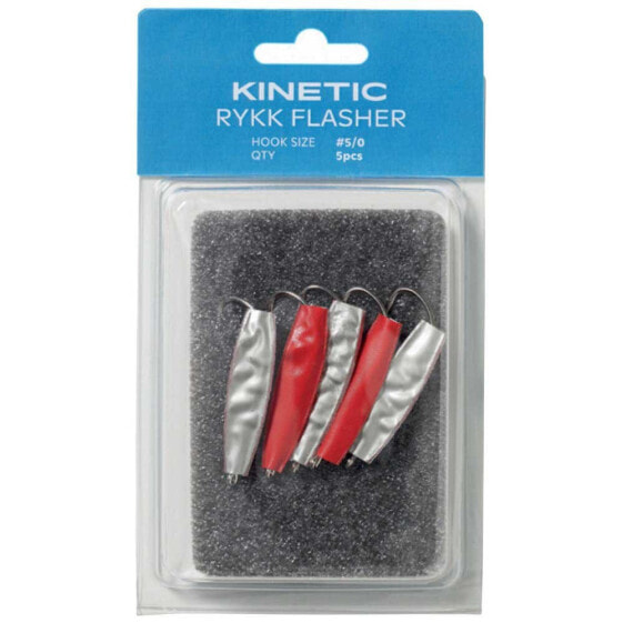 KINETIC Rykk Flasher Barbless Single Eyed Hook 5 Units