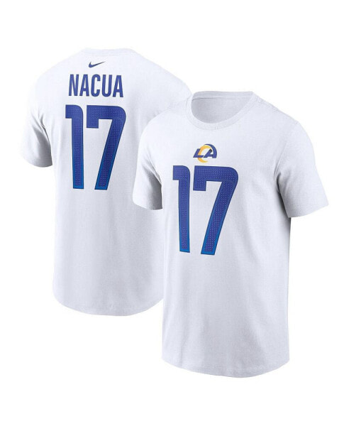 Men's Puka Nacua White Los Angeles Rams Player Name and Number T-shirt