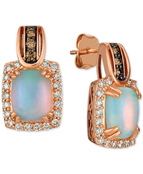 Opal (1-3/4 ct. t.w.) & Diamond (5/8 ct. t.w.) Drop Earrings in 14k Rose Gold