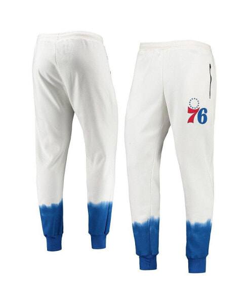 Men's Oatmeal Philadelphia 76ers Double Dribble Tie-Dye Fleece Jogger Pants