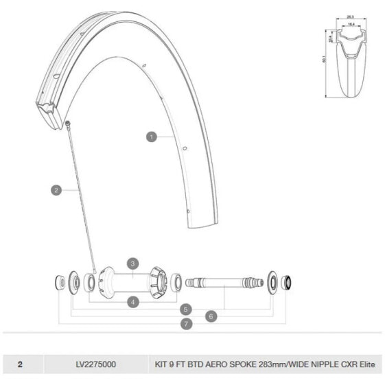 MAVIC Aero CXR Elite Exalith Front Spokes 9 units