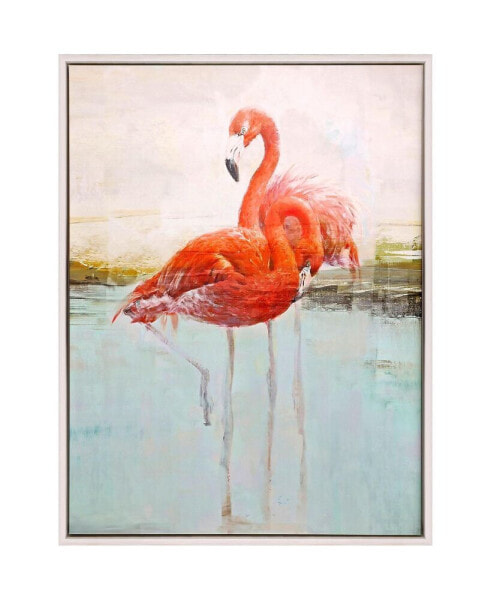 Wading Flamingo I Canvas