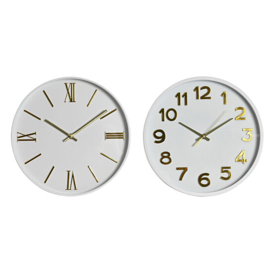 Часы настенные домашние Home ESPRIT Белый Золотой PVC 30 x 4 x 30 см (2 шт.)