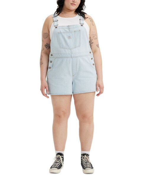 Plus Size Vintage Denim Shortalls