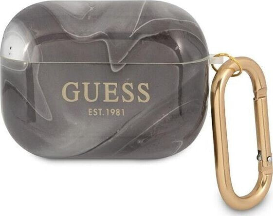 Guess Etui ochronne GUAPUNMK Marble Collection do AirPods Pro szare