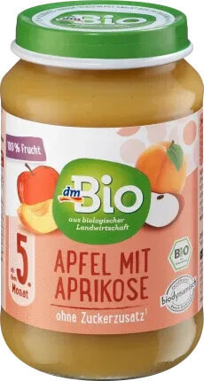 Früchte Apfel mit Aprikose ab dem 5. Monat, Demeter, 190 g