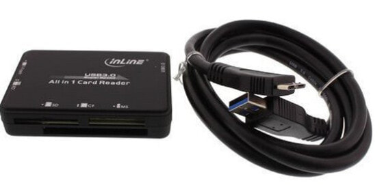 InLine 76631C - CF - MS Pro-HG - MSXC - SD - SDHC - SDXC - xD - Black - USB 3.2 Gen 1 (3.1 Gen 1) - USB