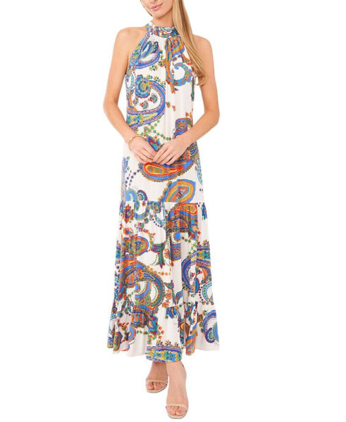Women's Paisley-Print Halter-Neck Maxi Dress