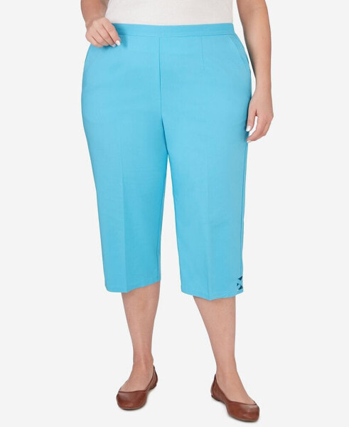 Plus Size Summer Breeze Capri Pants with Hem Detail