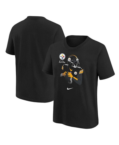 Big Boys Kenny Pickett Black Pittsburgh Steelers Local Player Name and Number T-shirt