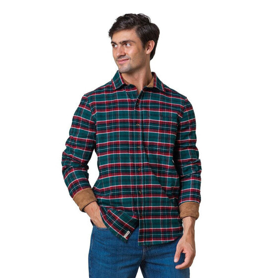 Men's Organic Flannel Shirt with Suede Detail
