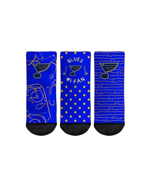 Toddler Boys and Girls Socks St. Louis Blues #1 Fan 3-Pack Crew Socks Set