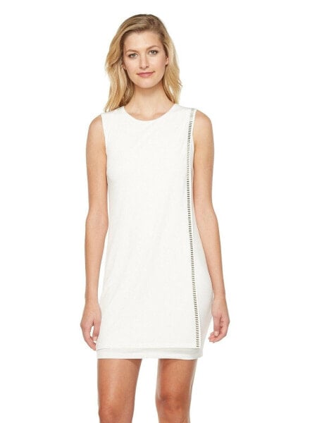 Jessica Simpson 169668 Womens Sleeveless Front Drape Shift Dress Ivory Size 6