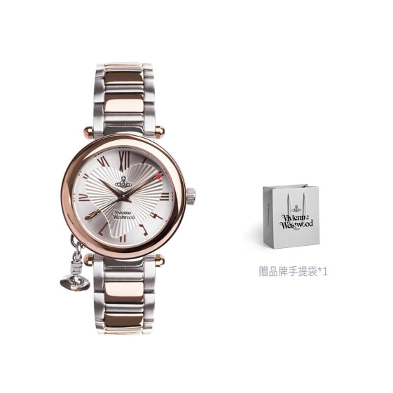 Наручные часы женские Vivienne Westwood DWVV006RSSL часовой механизм из нержавеющей стали 32 мм белый циферблат