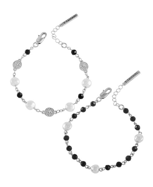 Silver-Tone Line Bracelet Duo Set