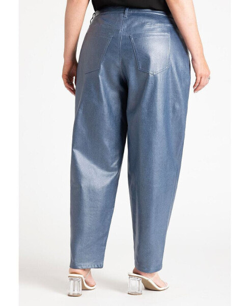 Plus Size Coated Denim Jean