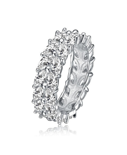 Sterling Silver Clear Cubic Zirconia Marquise Ring
