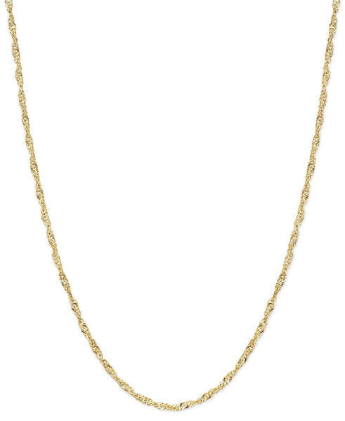 20" Singapore Chain Necklace (1-1/2mm) in 14k Gold