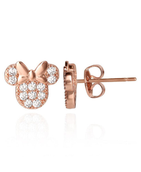 Minnie Mouse Cubic Zirconia Stud Earrings