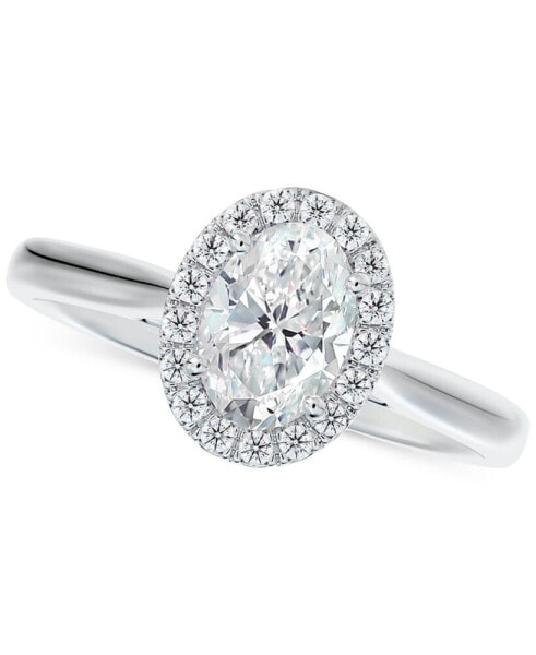 Diamond Oval Halo Engagement Ring (5/8 ct. t.w.) in 14k White Gold