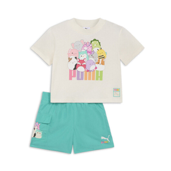 Puma Sm X 2 Piece Woven Car Jersey Crew Neck Short Sleeve Set Toddler Girls Size