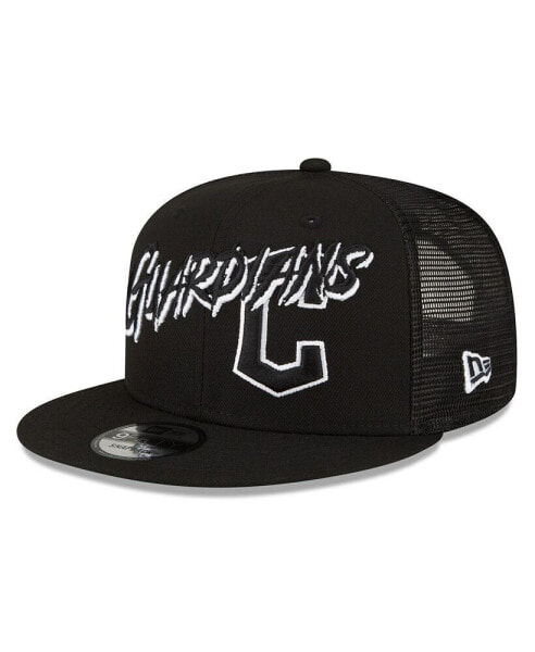 Men's Black Cleveland Guardians Street Trucker 9FIFTY Snapback Hat