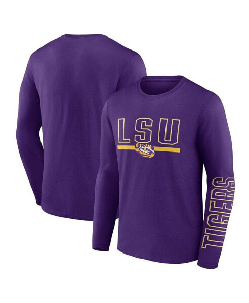 Men's Purple LSU Tigers Big and Tall Two-Hit Graphic Long Sleeve T-shirt