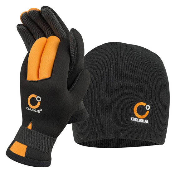 Celsius Deluxe Neoprene Waterproof Adjustable Glove w/ Hat Combo