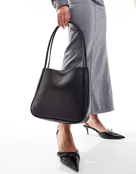 ASOS DESIGN tubular tote bag in black