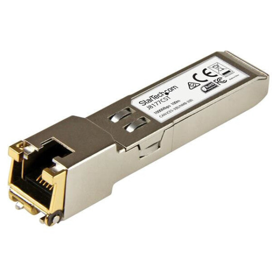StarTech.com HP J8177C Compatible SFP Transceiver Module - 1000BASE-T~HPE J8177C Compatible SFP Module - 1000BASE-T - SFP to RJ45 Cat6/Cat5e - 1GE Gigabit Ethernet SFP - RJ-45 100m - HPE 1810 - 1820 - 2530 - Copper - 1000 Mbit/s - SFP - MiniGBIC - 100 m - IEEE 802.3ab