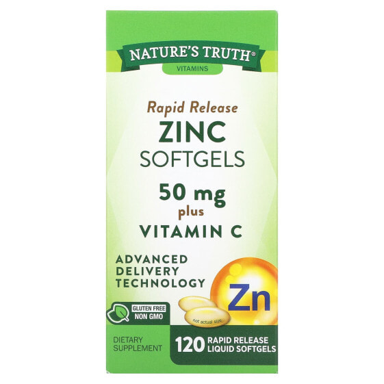 Zinc Plus Vitamin C, Rapid Release , 120 Rapid Release Liquid Softgels