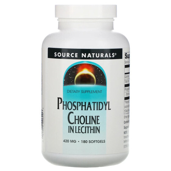 Source Naturals, Фосфатидилхолин, в лецитине, 420 мг, 180 мягких таблеток