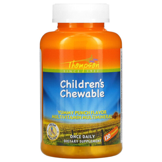 Мультивитамин для детей Thompson Вкус Punch, 120 жевательных таблеток