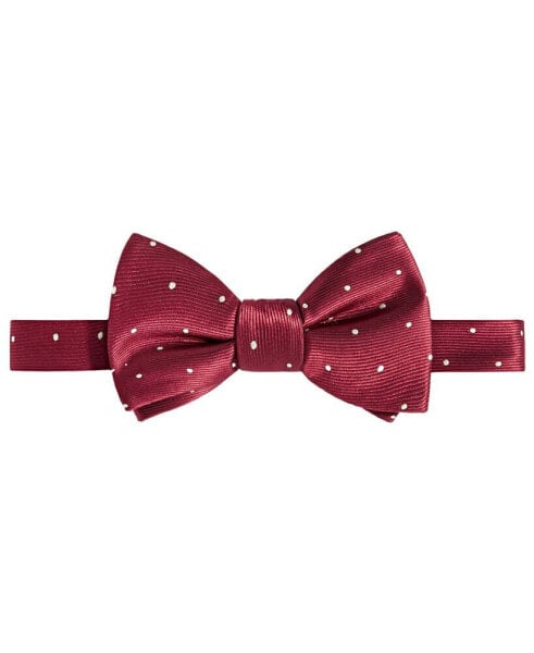 Men's Crimson & Cream Dot Bow Tie