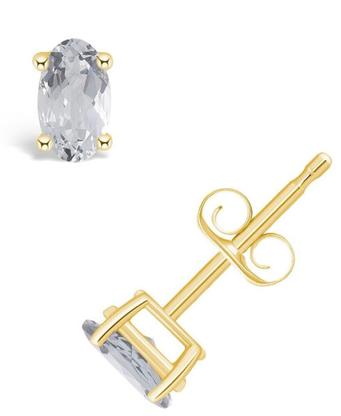 White Topaz (1/2 ct. t.w.) Stud Earrings in 14K White Gold or 14K Yellow Gold