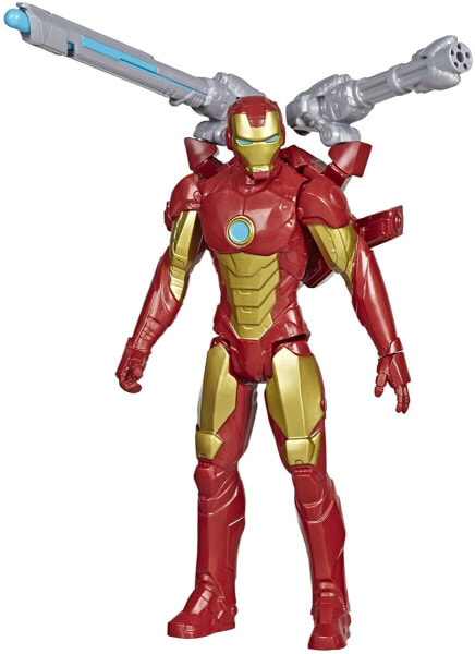 Avengers E7380 Marvel Titan Hero Series Blast Gear, 30 cm Figure, with Launcher, 2 Accessories and Projectile, From 4 Years, Iron Man, Not Applicable