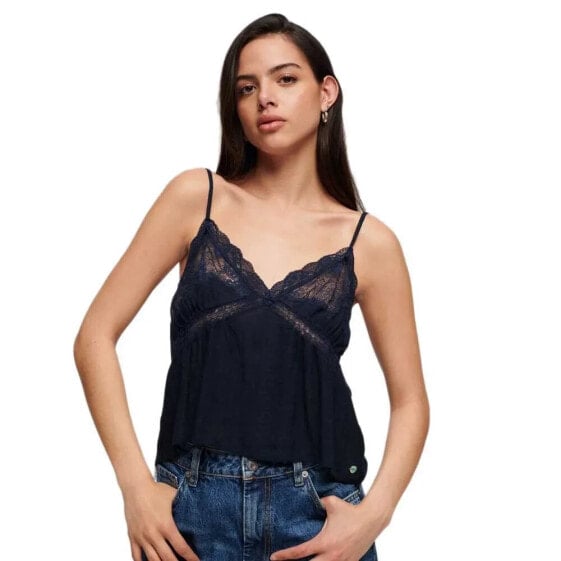 SUPERDRY Ibiza Sheer Lace Cami short sleeve top