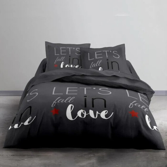 TODAY Love Baumwollbett-Set - 2 Personen - 240 x 260 cm - Grauer Druck