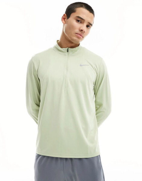 Nike Running Pacer Dri-FIT half zip top in light green