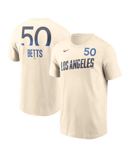 Men's Mookie Betts Cream Los Angeles Dodgers 2024 City Connect Fuse Name Number T-Shirt