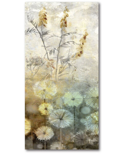 Golden Flower I Gallery-Wrapped Canvas Wall Art - 14" x 28"