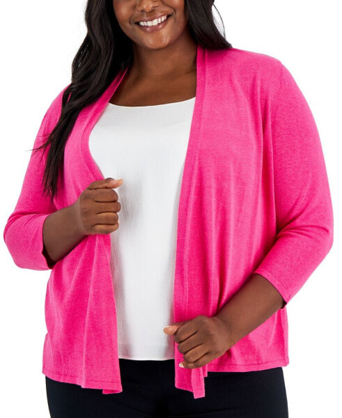 Plus Size Open-Front Cardigan