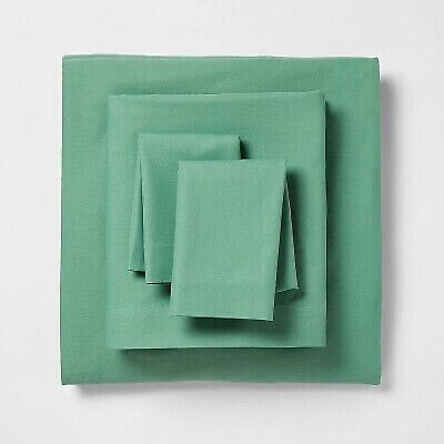 King Easy Care Solid Sheet Set Green - Room Essentials
