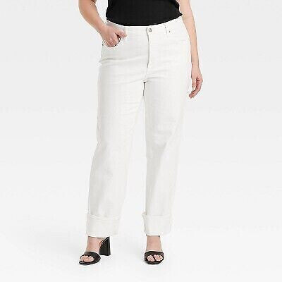 Women's High-Rise 90's Straight Jeans - Universal Thread White 17 Long
