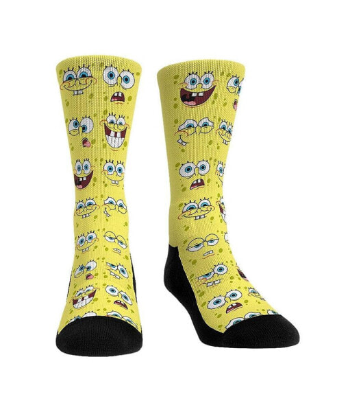 Men's and Women's Socks SpongeBob Square Pants Face All Over Crew Socks
