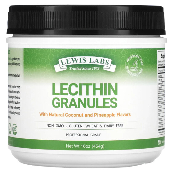 БАД для нервной системы Lewis Labs Лецитиновые гранулы кокос-ананас, 454 г